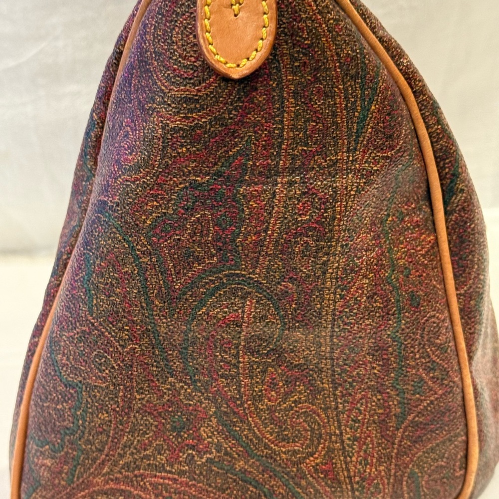 Vintage ETRO A Gorgeous EUC Paisley Print Luxury Italian Leather Satchel - Picture 5 of 14